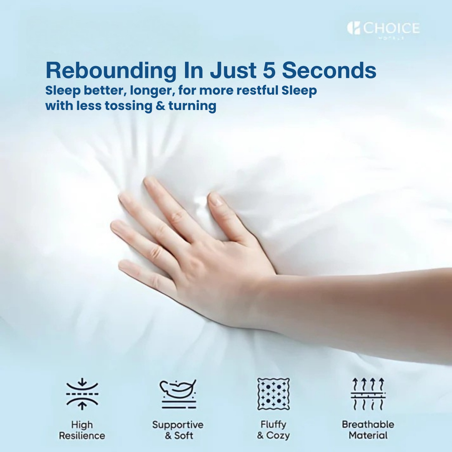 Choice Hotels BLUE LABEL Firm Classic Pillow, Featured at Many Hotels Made in USA