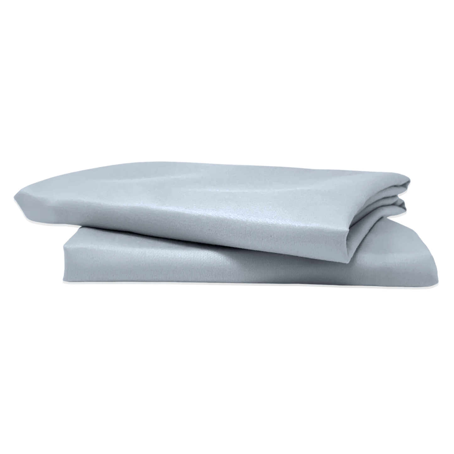 Silver Satin Microfiber Polyester Pillowcases, Set of 2