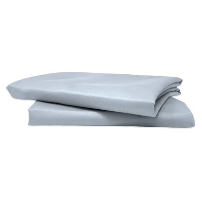 Silver Satin Microfiber Polyester Pillowcases, Set of 2